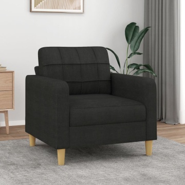Fotoliu canapea, negru, 60 cm, material textil - Img 1