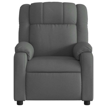 Fotoliu de masaj rabatabil, gri închis, material textil - Img 6