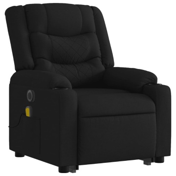 Fotoliu electric de masaj rabatabil cu ridicare, negru, textil - Img 4