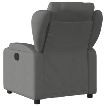 Fotoliu electric de masaj rabatabil, gri închis, textil - Img 4