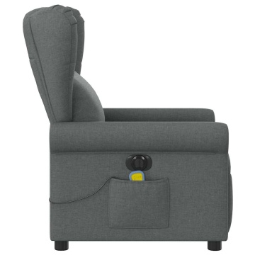 Fotoliu electric de masaj rabatabil, gri închis, textil - Img 8