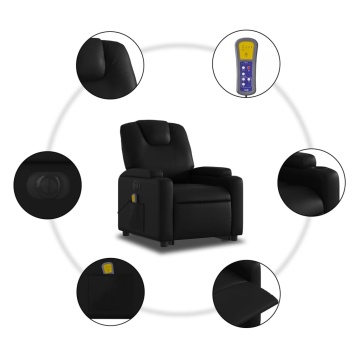 Fotoliu electric masaj rabatabil cu ridicare, negru - Img 7