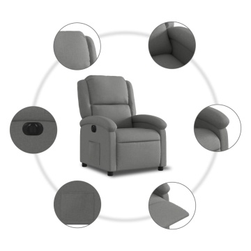 Fotoliu rabatabil electric, gri închis, material textil - Img 7