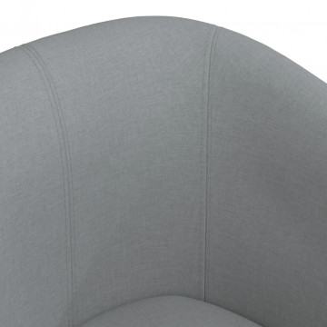 Fotoliu tip cuvă cu taburet, gri deschis, material textil - Img 5