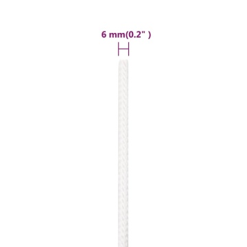 Frânghie de barcă, alb complet, 6 mm, 50 m, polipropilenă - Img 5
