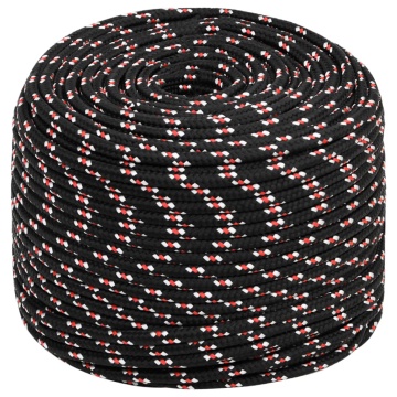 Frânghie de barcă, negru, 6 mm, 25 m, polipropilenă - Img 2