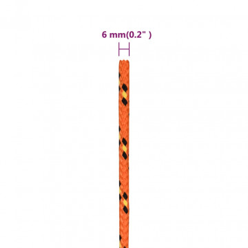Frânghie de barcă, portocaliu, 6 mm, 50 m, polipropilenă - Img 5