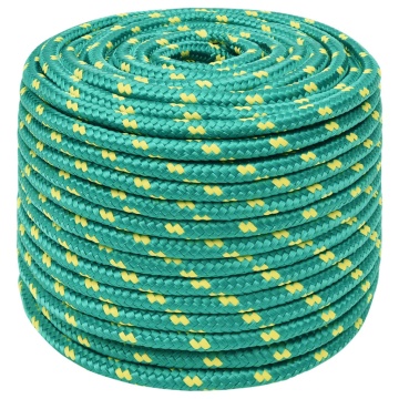 Frânghie de barcă, verde, 12 mm, 100 m, polipropilenă - Img 2
