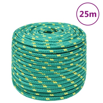 Frânghie de barcă, verde, 12 mm, 25 m, polipropilenă - Img 1
