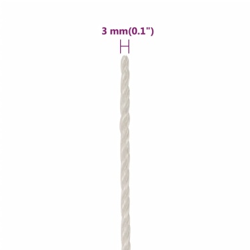 Frânghie de lucru, Alb, 3 mm, 50 m, polipropilenă - Img 5