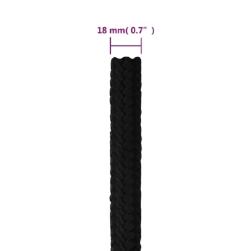 Frânghie de lucru, negru, 18 mm, 50 m, poliester - Img 5