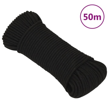 Frânghie de lucru, negru, 4 mm, 50 m, poliester - Img 1