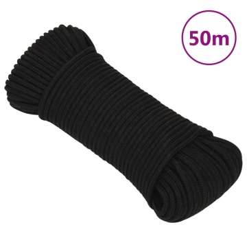 Frânghie de lucru, negru, 5 mm, 50 m, poliester - Img 1