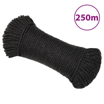 Frânghie de lucru, negru, 6 mm, 250 m, polipropilenă - Img 1