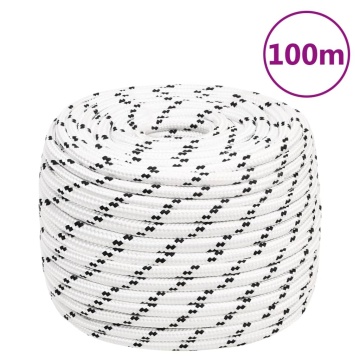 Frânghie împletită pentru barcă, alb, 14 mm x 100 m, poliester - Img 5