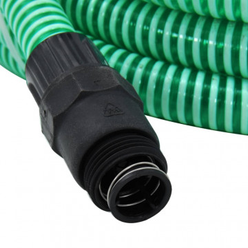 Furtun de aspirație cu racorduri din PVC, verde 1" 7 m, PVC - Img 7