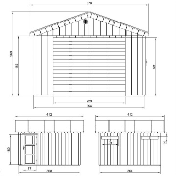 Garaj CALITATE PREMIUM 13 m² - L378xl412 cm - Timbela M990B - Img 6