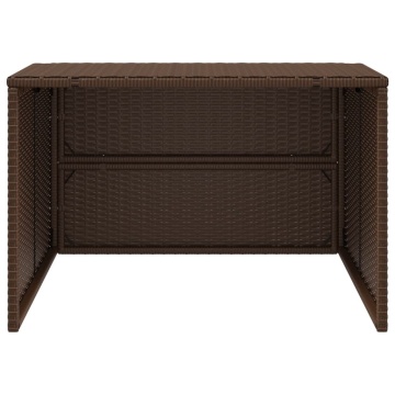 Garaj pentru mașina de tuns iarba maro 86x90x52/57 cm poliratan - Img 8