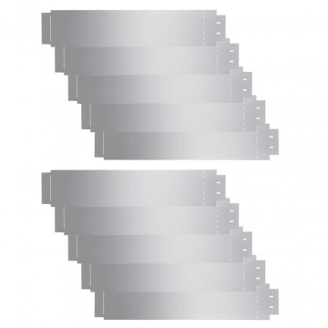 Gard de gazon, 10 buc., 100 x 20 cm, oțel galvanizat - Img 2