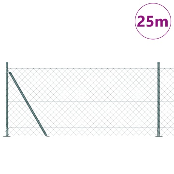 Gard de plasă legată cu 13 stâlpi flanșati 0.8x25 m din oțel galvanizat - Img 3