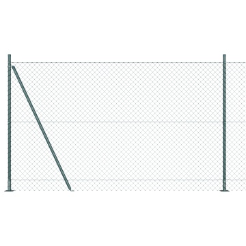 Gard de sârmă împletită cu 7 stâlpi flansați 1.4x10 m din oțel galvanizat - Img 2