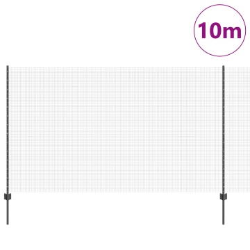 Gard din sârmă sudată cu 10 U Posts Gri 1.4x10 m Oțel - Img 3