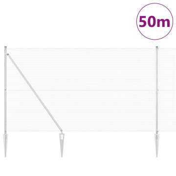 Gard din sârmă sudată cu 13 posturi cu vârf 1,5x50 m Oțel galvanizat - Img 3