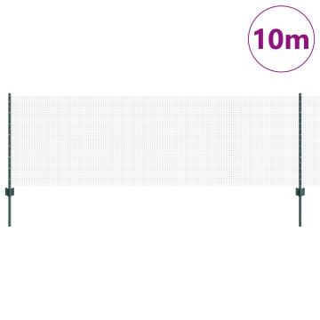 Gard din Sârmă Sudată cu 5 Posturi U Verde 0.8x10 m Oțel - Img 3