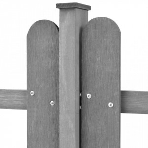 Gard din șipci cu stâlpi, 3 buc., 600 x 60 cm, WPC - Img 3