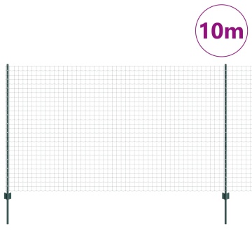 Gard Euro cu 5 stâlpi U Verde 1.4x10 m Oțel - Img 3