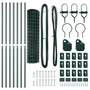 Gard Euro cu 7 Stâlpi 1.2x10 m Oțel galvanizat Verde - Img 4