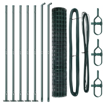 Gard Euro cu 7 stâlpi flansați 1.5x10 m din oțel galvanizat - Img 2