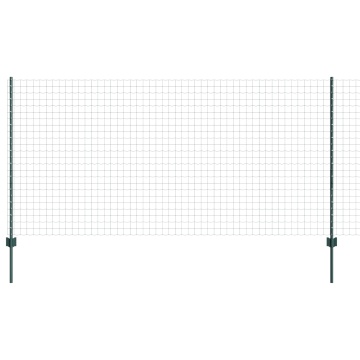 Gard European cu 11 Posturi U Verde 1,2x25 m Oțel - Img 2