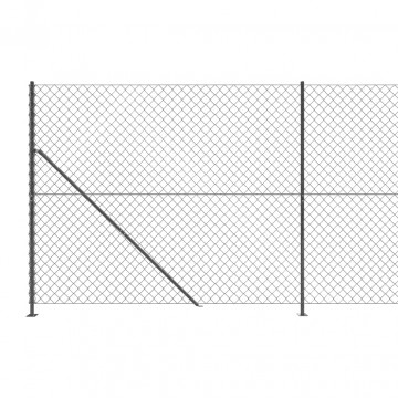 Gard plasă de sârmă cu bordură, antracit, 1,4x10 m - Img 4