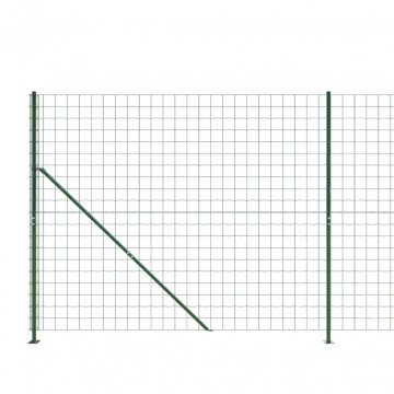Gard plasă de sârmă cu bordură, verde, 1,8x25 m - Img 4