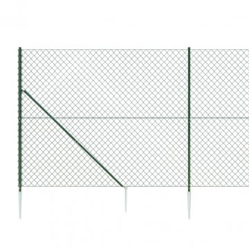 Gard plasă de sârmă cu țăruși de fixare, verde, 1,6x10 m - Img 4