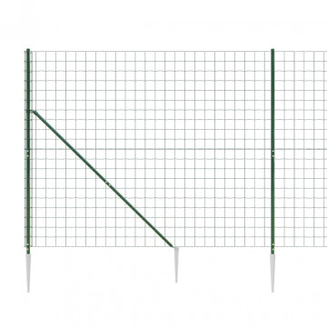 Gard plasă de sârmă cu țăruși de fixare, verde, 1,8x25 m - Img 4
