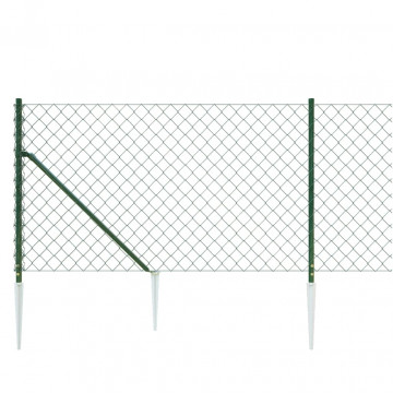Gard plasă de sârmă cu țăruși de fixare, verde, 1x25 m - Img 4
