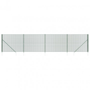 Gard plasă de sârmă cu țăruși de fixare, verde, 2x10 m - Img 2
