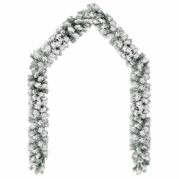 Ghirlandă de Crăciun cu zăpadă, verde, 20 m, PVC - Img 2