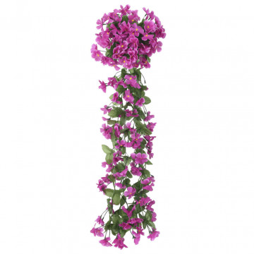 Ghirlande de flori artificiale, 3 buc., violet deschis, 85 cm - Img 1