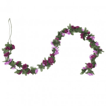 Ghirlande de flori artificiale, 6 buc., violet deschis, 250 cm - Img 3