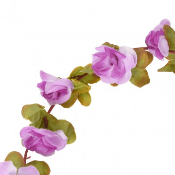 Ghirlande de flori artificiale, 6 buc., violet deschis, 250 cm - Img 6