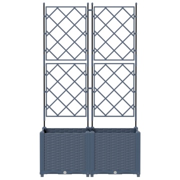 Ghiveci de Grădină cu Suport 2 buc Gri 80x40x143 cm - Img 4