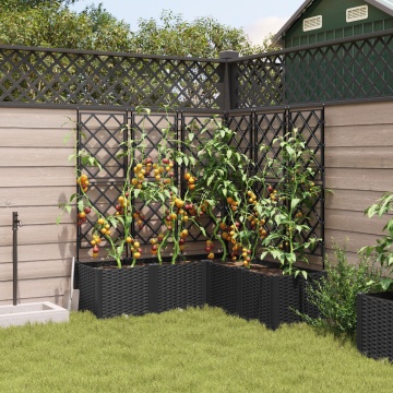 Ghiveci de grădină cu trellis 5 bucăți Negre 120x120x143 cm - Img 3