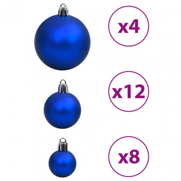 Globuri de Crăciun 100 buc., albastru și argintiu, 3 / 4 / 6 cm - Img 5