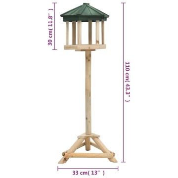 Hrănitor pentru păsări vertical, 33x110 cm, lemn masiv de brad - Img 6