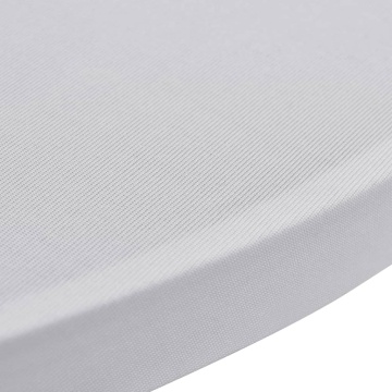 Husă de masă cu picior, Ø80 cm, alb, elastic, 4 buc. - Img 5