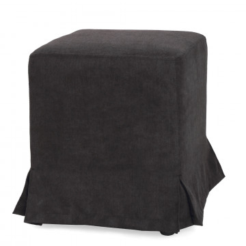 Husa taburet cube, negru, stofa, 38x45x38 cm - Img 7