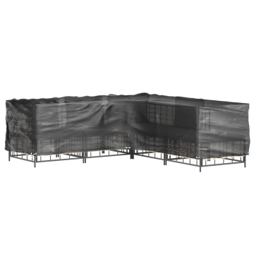 Huse mobilier de grădină în formă de L 12 ocheți, 185x185x90 cm - Img 6